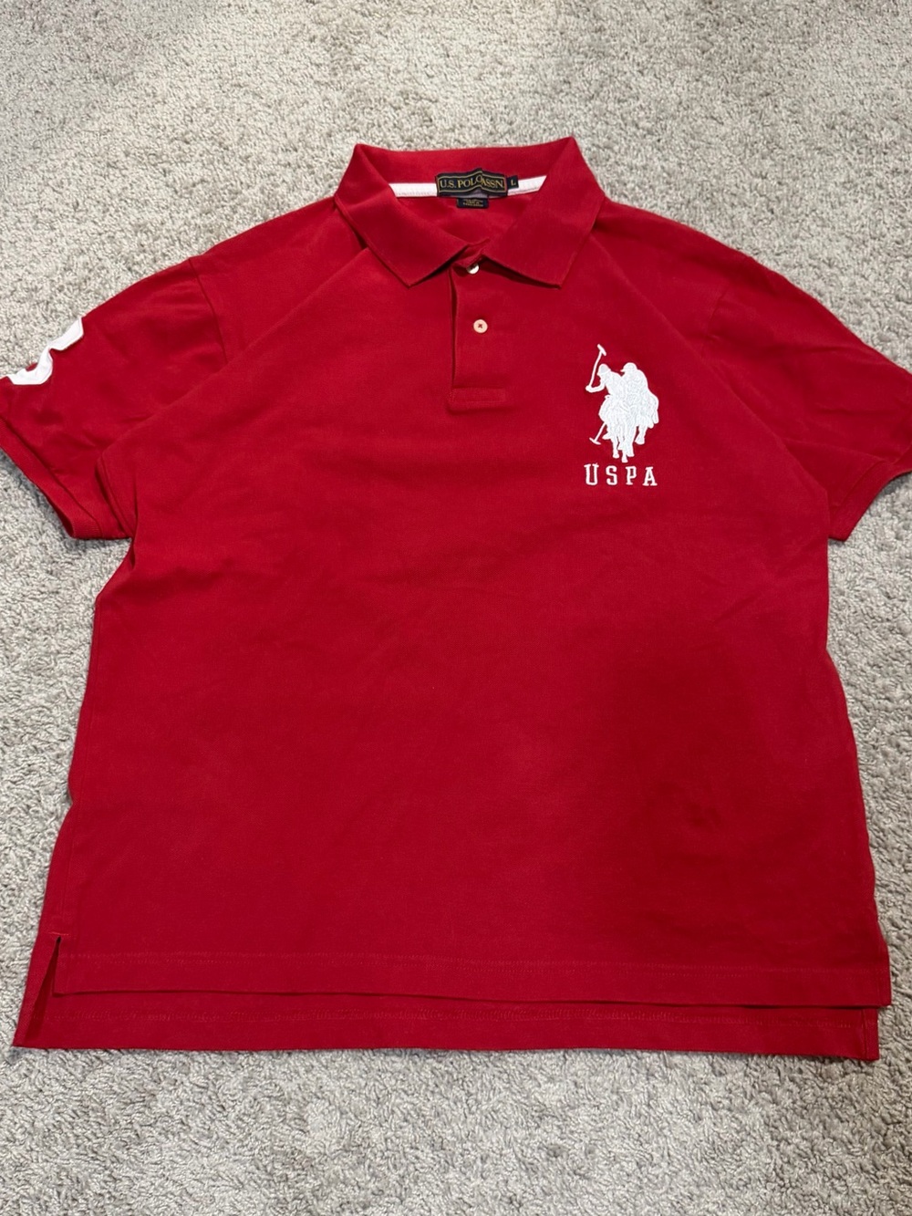 U.S. Polo Assn. Red Polo with White Embroidered Logo